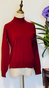 100%纯山羊绒衫女半高领提花毛衣秋冬精纺羊绒衫打底衫