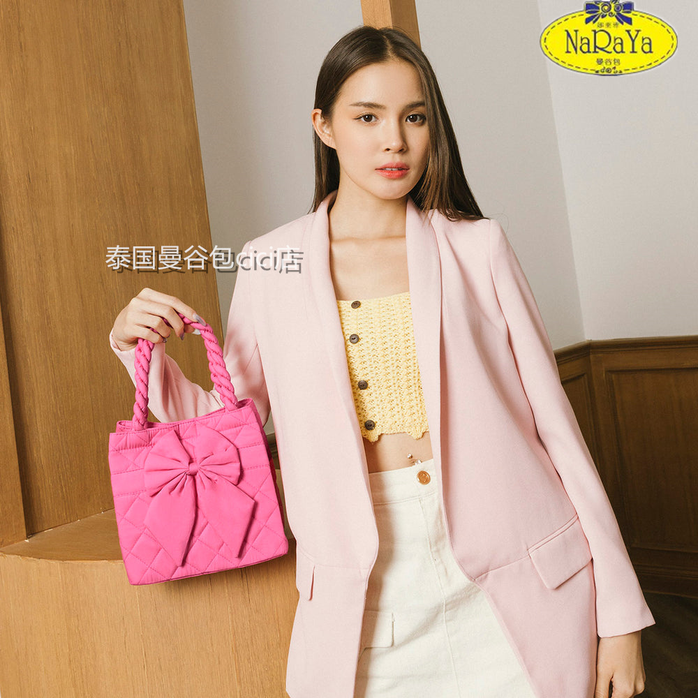 泰国曼谷包娜莱雅naraya正品可爱小方包粉色蝴蝶结小包女包小包邮