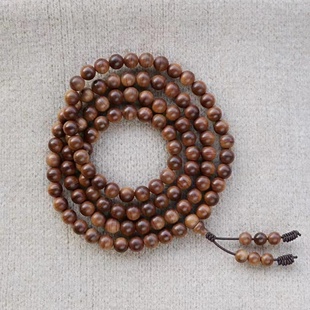 正宗印度老山檀香木虎皮横纹黑肉7mm佛珠手链文玩木质手串项链