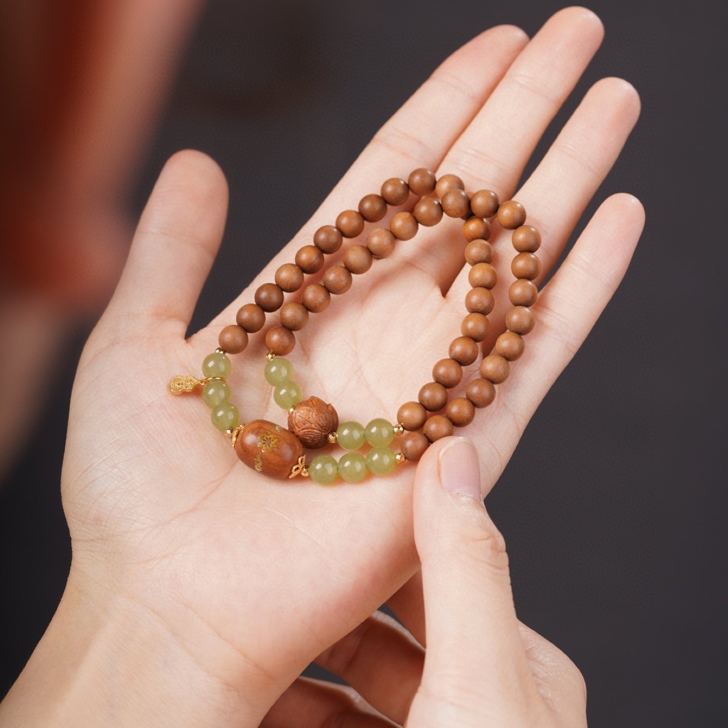 正宗老山檀香木0.6搭配老山檀香镶嵌螺钿工艺桃李满园莲花手串链,饰品/流行首饰/时尚饰品新,小众木作,淘宝优惠券,粉丝福利购,淘宝优惠卷