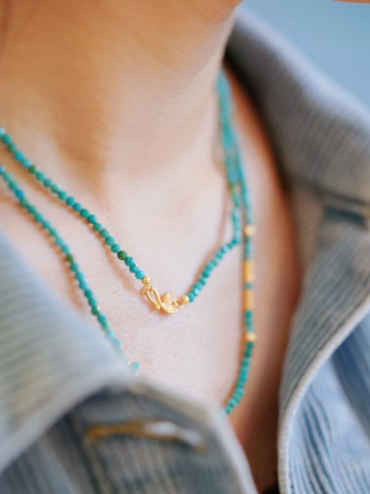 오리지널 디자인 하이 도자기 하이 블루 천연 청록색 멀티 서클 팔찌 면 처리된 핸드메이드