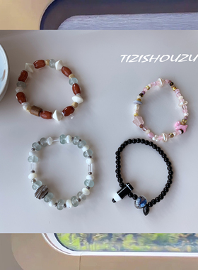 提子手作原创秋冬串珠撞色手链