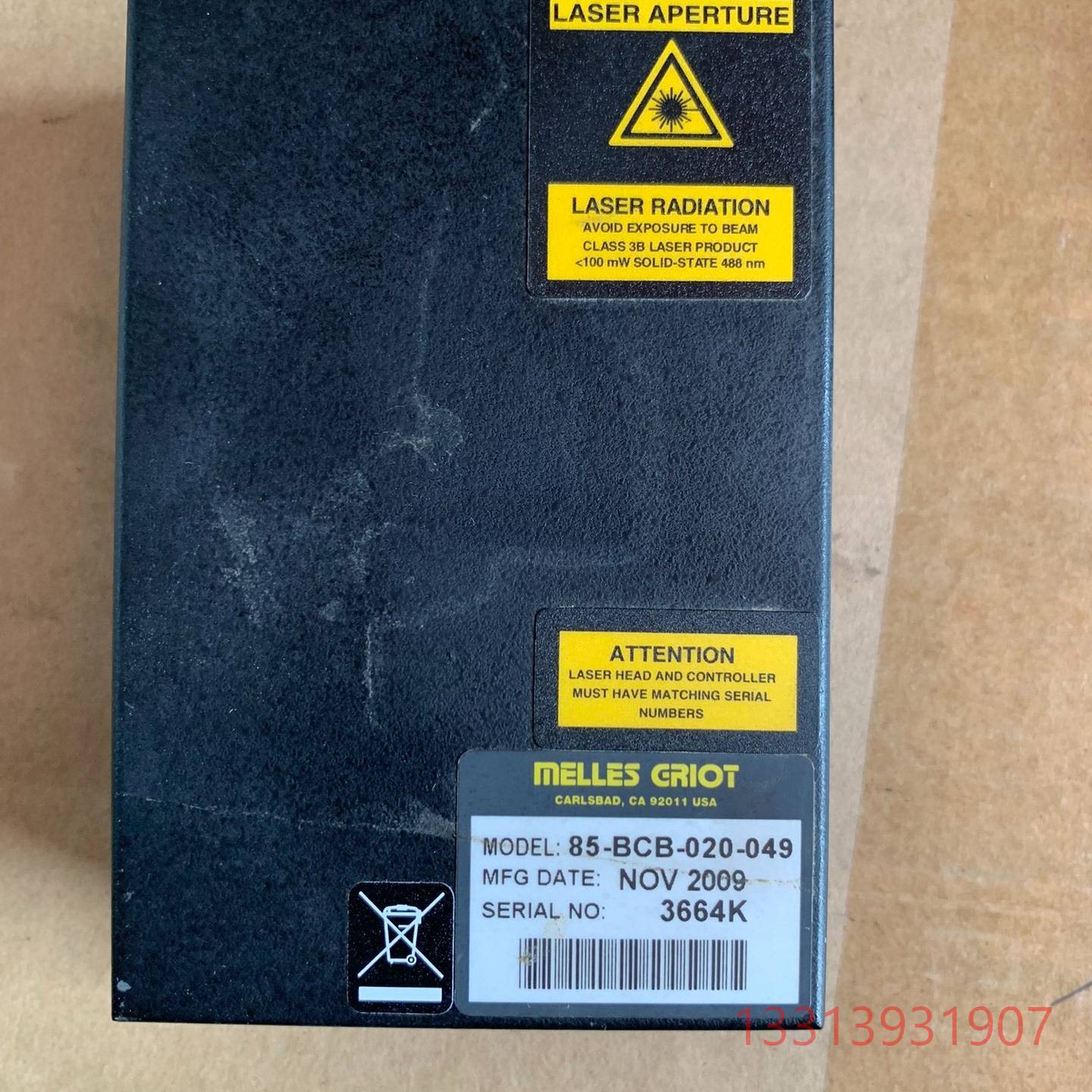 MELLES GRIOT梅勒斯488nm激光器议价 维修！！！