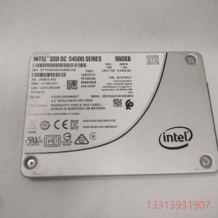 lntel 英特尔 s4500 960g SATA 企业议价 维修！！！