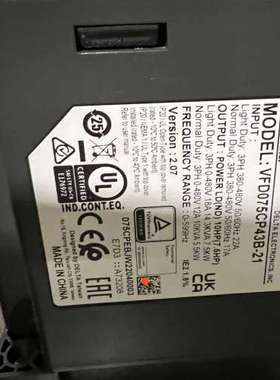 台达CP2000变频器7.5KW，VFD075CP43B-2议价也可维修