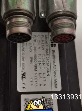ABB伺服电机，HDS65-0102ASKNN，0.2kw，议价也可维修