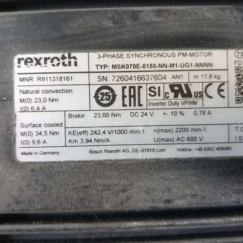 力士乐电机MSK070E-0150-NN-M1-UG1-NN议价也可维修