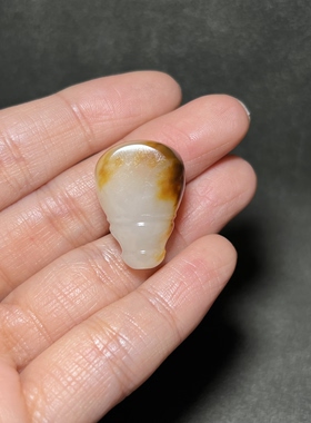 和田玉白玉籽料13*18籽料一体三通苏工精品男女款玉器链子配饰