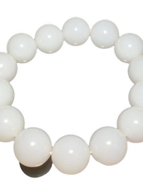 新疆和田玉籽料手串手链男女款精品玉珠子手串手链15mm