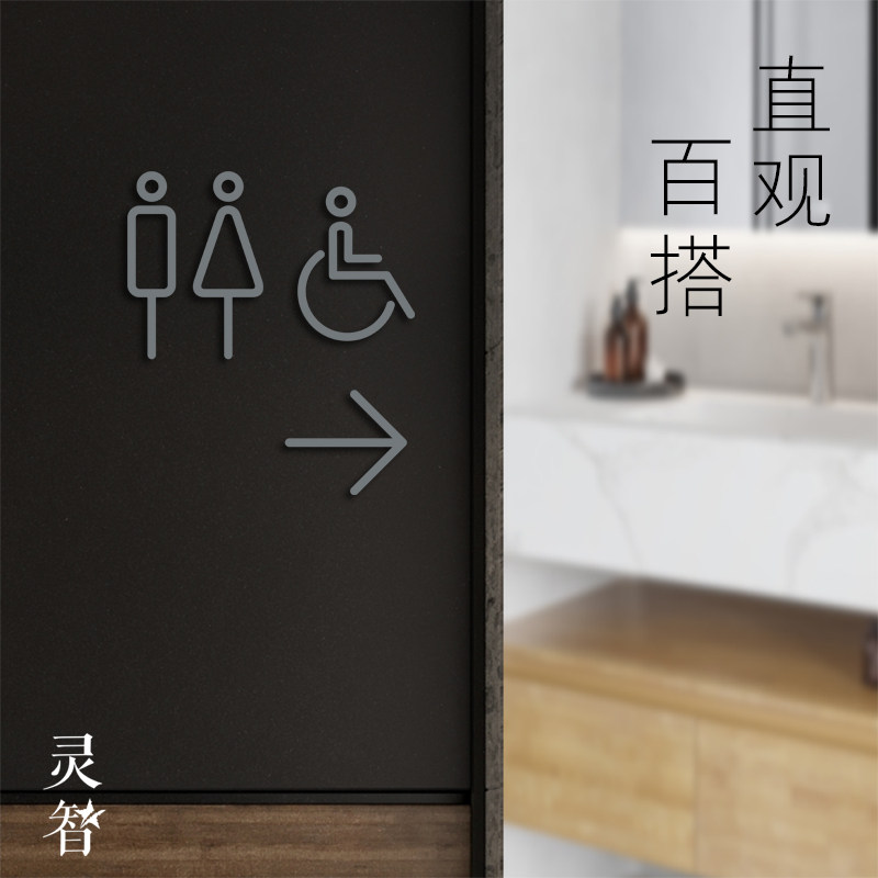 灵智磨砂亚克力百搭卫生间门牌