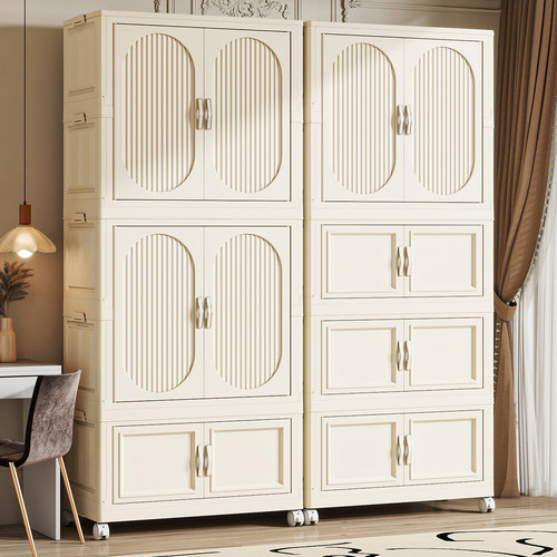 特大85CM儿童衣柜免安装宝宝收纳柜家用零食衣服储物柜子婴儿衣橱