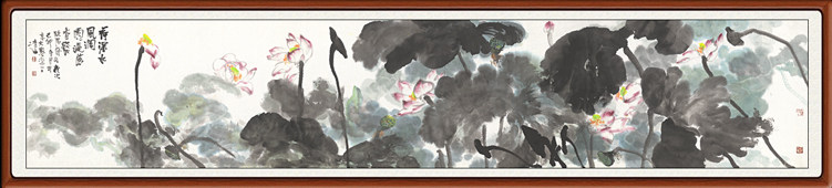 装饰画国画作品真迹客厅写意花鸟画挂画卧室非纯手绘仿荷花赠装裱
