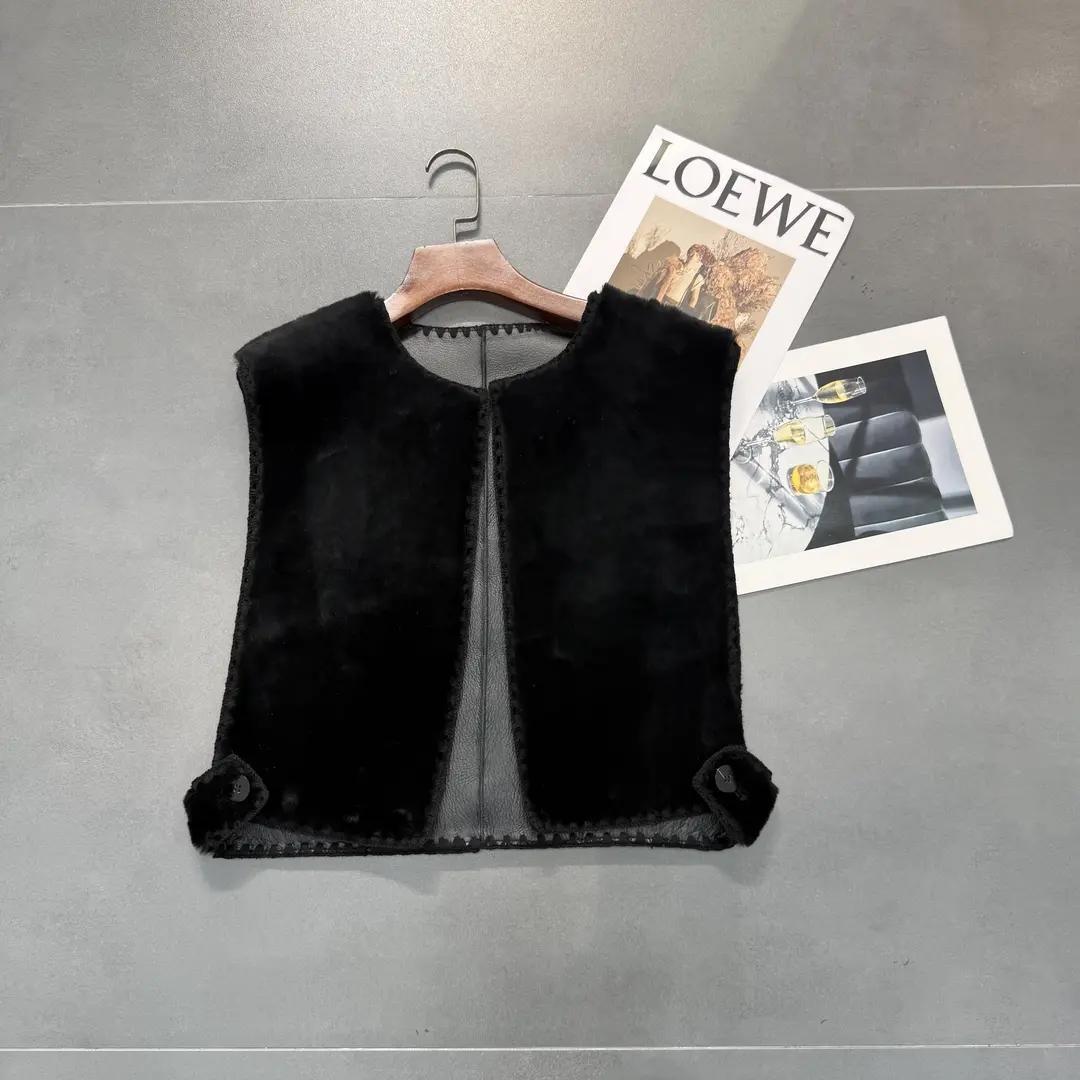 皮毛一体女士皮草外套小个子马甲