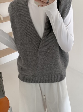 原创韩版V领针织马甲GD2002