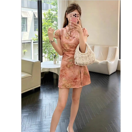 夏季新款新中式提花上衣短裤时尚套装26207