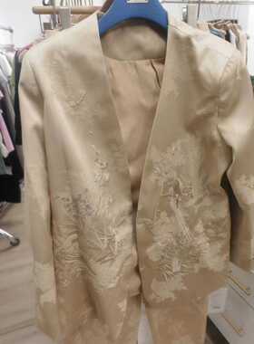 新中式国风系列提花刺绣钉珠西装外套女高品质法式YDC2592