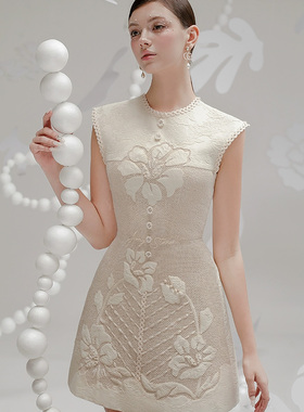 越南小众设计师精致气质千金优雅修身短款连衣裙GSEN68006