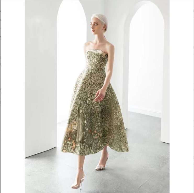 绿野仙踪越南小众森系仙气小狐狸收腰吊带礼服长裙GMOD202100003