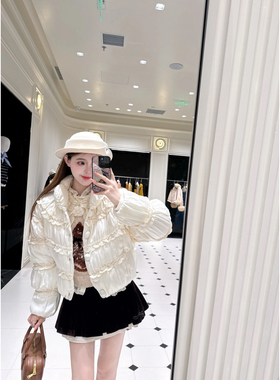 拉拉家2025冬季新款裱花蓬松立领云朵面包加厚短外套女GFC250117