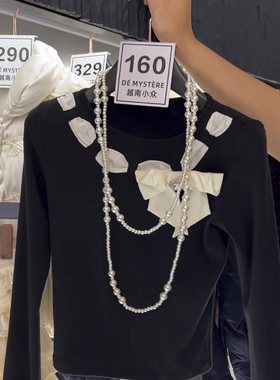 赫本风女毛衣链气质高级感2025新款小众珍珠项链配饰女GQW68257