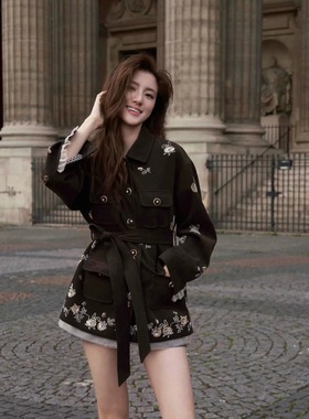 【吴千语同款】冬季新款繁花漫游夹克琥珀流光西装外套GZJ250105