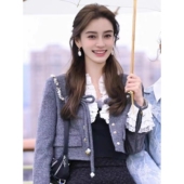 baby明星同款 蕾丝拼接小香气质名媛短外套 百褶半裙GQW67822