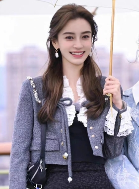 baby明星同款蕾丝拼接小香气质名媛短外套/百褶半裙GQW67822