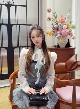 拉拉家2025冬季新款假两件拼接针织上衣/A字半裙套装GFC25329