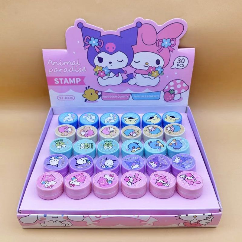 新款三丽欧儿童印章创意高颜值库洛米美乐蒂玉桂狗怕恰狗学生用印