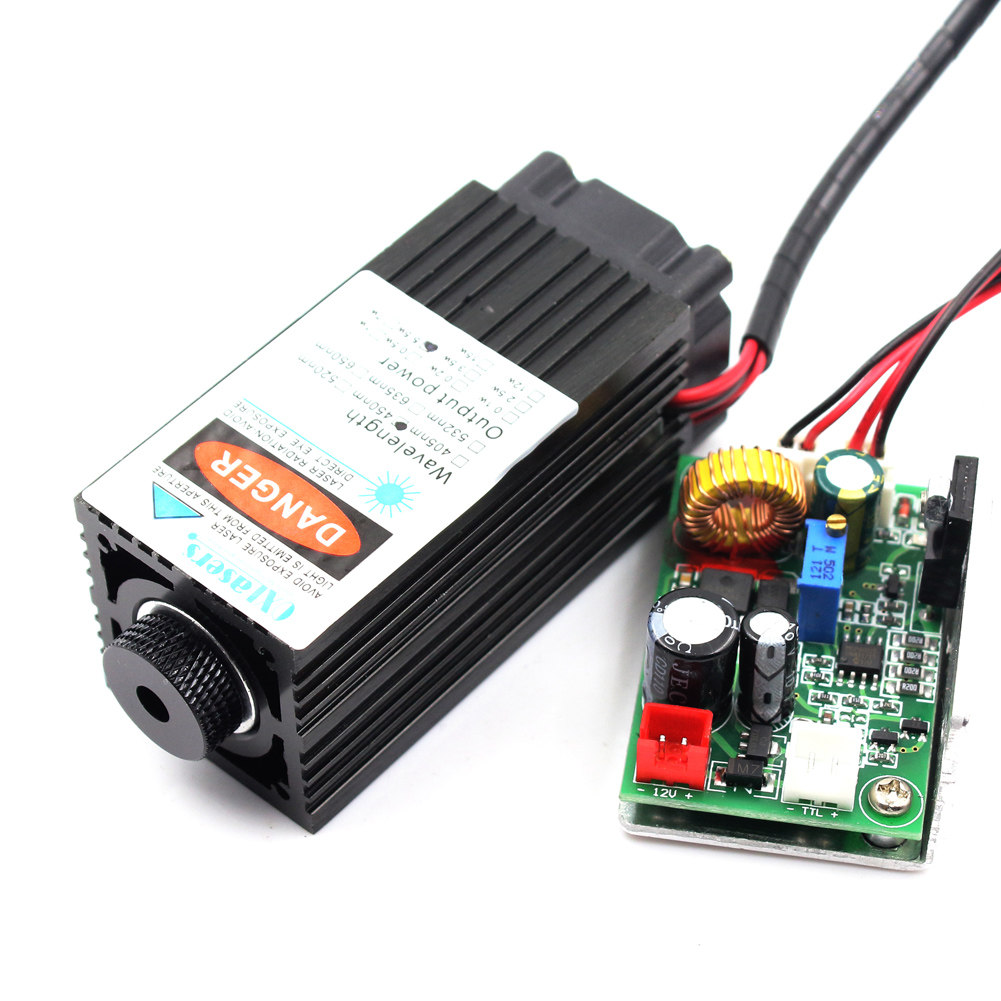 oxlasers 12v 5w大功率激光器450nm diy雕刻蓝光可调焦激光模组