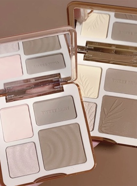 粉丝福利 SweetMint四色修容一体盘高光哑光闪粉立体阴影鼻影橘淡