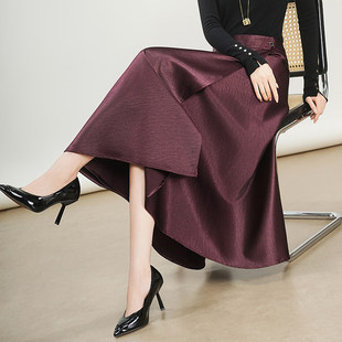 一片式 新款 爆款 裹身裙子显瘦a字半裙大摆裙女裙 缎面半身裙女春季