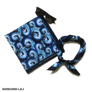 纯棉蓝白色漩涡反战标花纹嘻哈小方巾和平渐变创意图案摇滚头巾