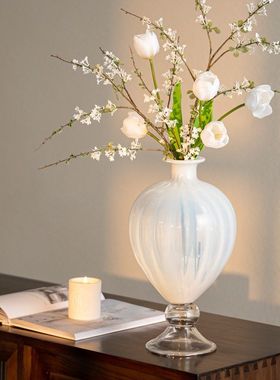 高级感小众中古风好看的花瓶水培插花瓶电视柜装饰品小花器摆件