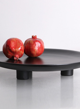 现代极简样板房水果盘北欧创意三脚托盘餐桌软装饰品展厅收纳摆件