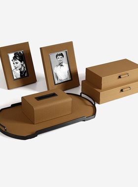 入户玄关门口放钥匙扣锁匙收纳盘摆件轻奢高档家居客厅鞋柜装饰品