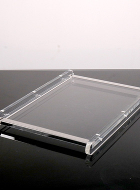 简约现代桌面亚克力金属边架托盘售楼处展示盘玄关样板房装饰摆件