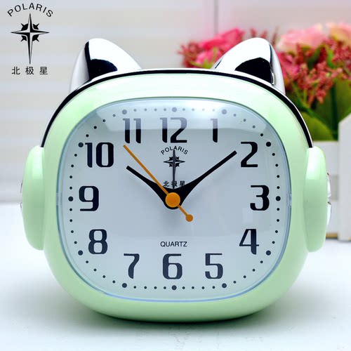 北极星闹钟卡通可爱静音走时