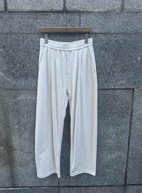 重磅精梳棉宽松高级时尚纯色潮流直筒阔腿净版长百搭休闲裤50477