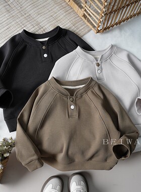 好好穿~高品质男童半开领针织上衣 小童宝宝软糯空气棉长袖卫衣