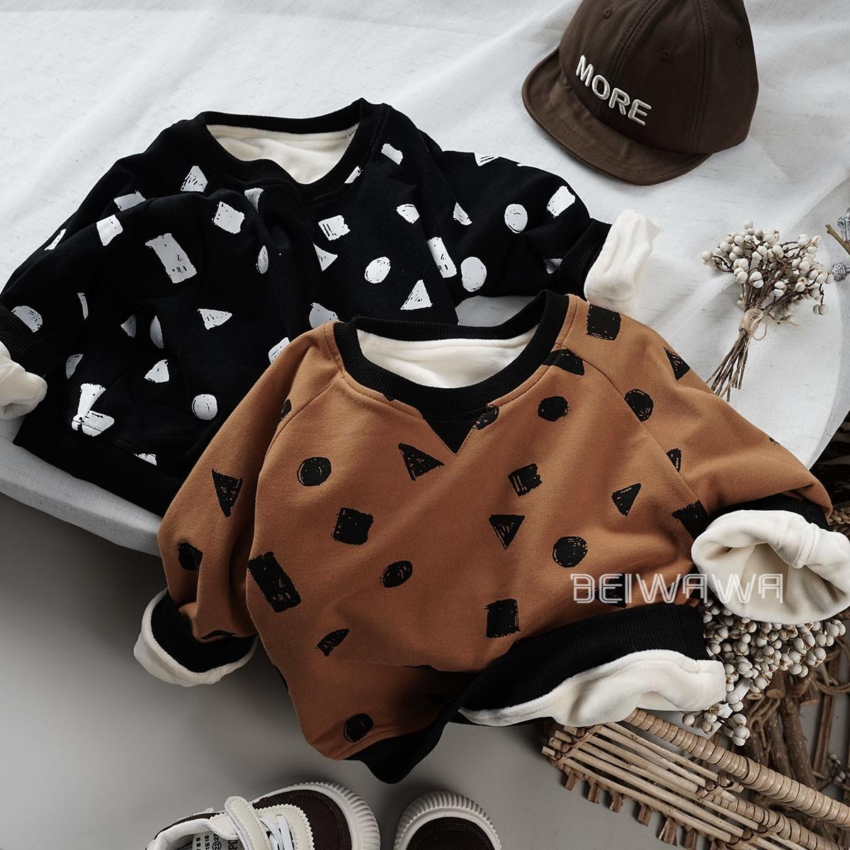 秋冬款婴幼童加绒保暖休闲卫衣潮