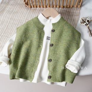 秋冬款 百搭高品质小马甲 男女宝宝毛线坎肩毛衣马夹 可穿 三季
