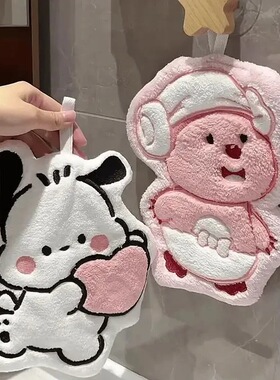 升级加厚款家居可爱帕恰狗擦手巾速干超强吸水卫生间厨房用擦手巾