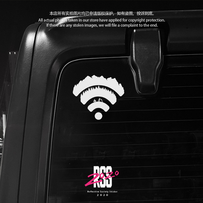 创意WIFI信号露营车贴纸