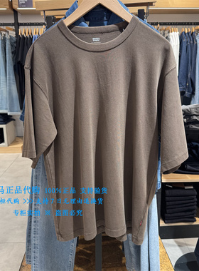 正品Levis李维斯2026年棕色宽松版纯棉圆领男士短袖T恤005GY-0004