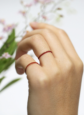 金珠极细本命年美国14k红绳