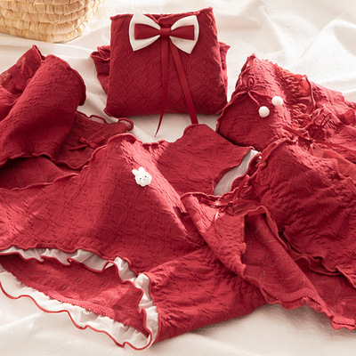 四条红色女内裤纯棉裆Red women'ssexy lingerie sexy underwear