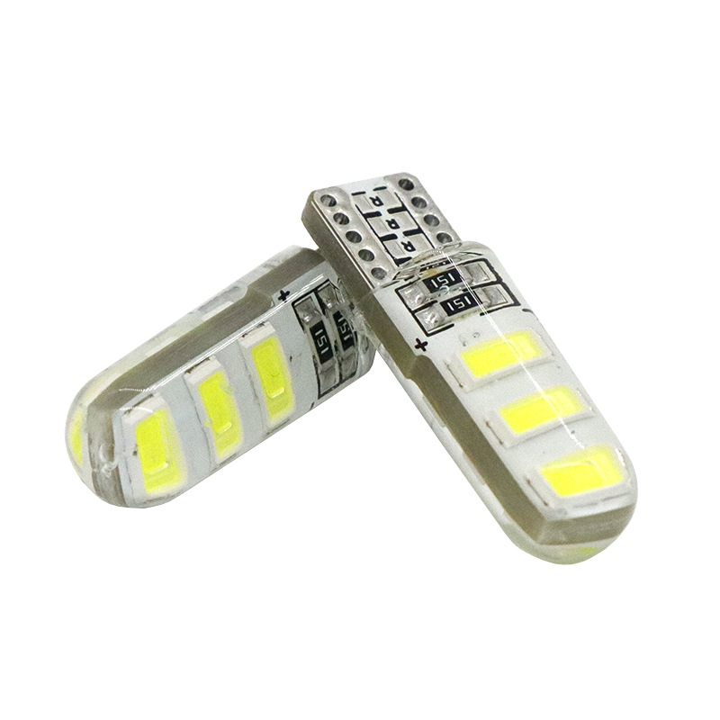 汽车led T10-5630-6SMD 硅胶水晶 小灯泡改装示宽灯 超亮爆闪