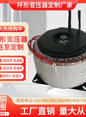 环形变压器220转24V36V48V60步进机定制纯铜电源500w600W800W环牛