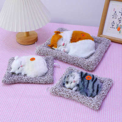 车载生日礼物竹炭猫咪会叫的公仔